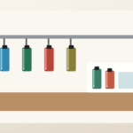 No-drill under-sink storage with tension rod hanging sprays and freestanding caddy on a waterproof mat