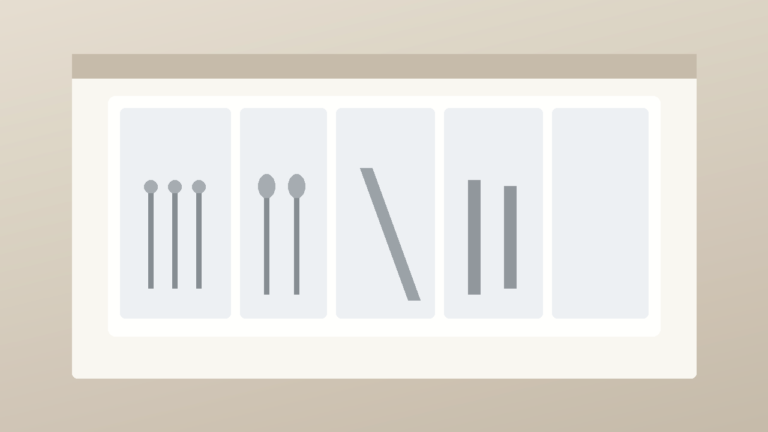 Expandable utensil drawer organizer fitting an odd-width small rental kitchen drawer