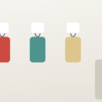 Light kitchen items on Command-style wall hooks in a rental kitchen with deposit-safe spacing