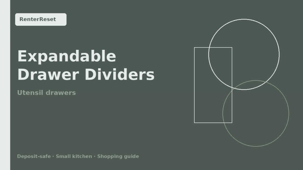 Expandable drawer dividers organizing utensils in a small kitchen drawer