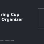 Measuring cups and spoons nested in a tiny rental kitchen drawer organizer