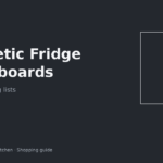 Magnetic whiteboard on an apartment fridge door with a grocery shopping list