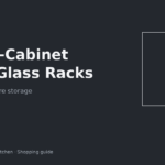 No-drill under-cabinet wine glass rack holding stemware in an apartment kitchen