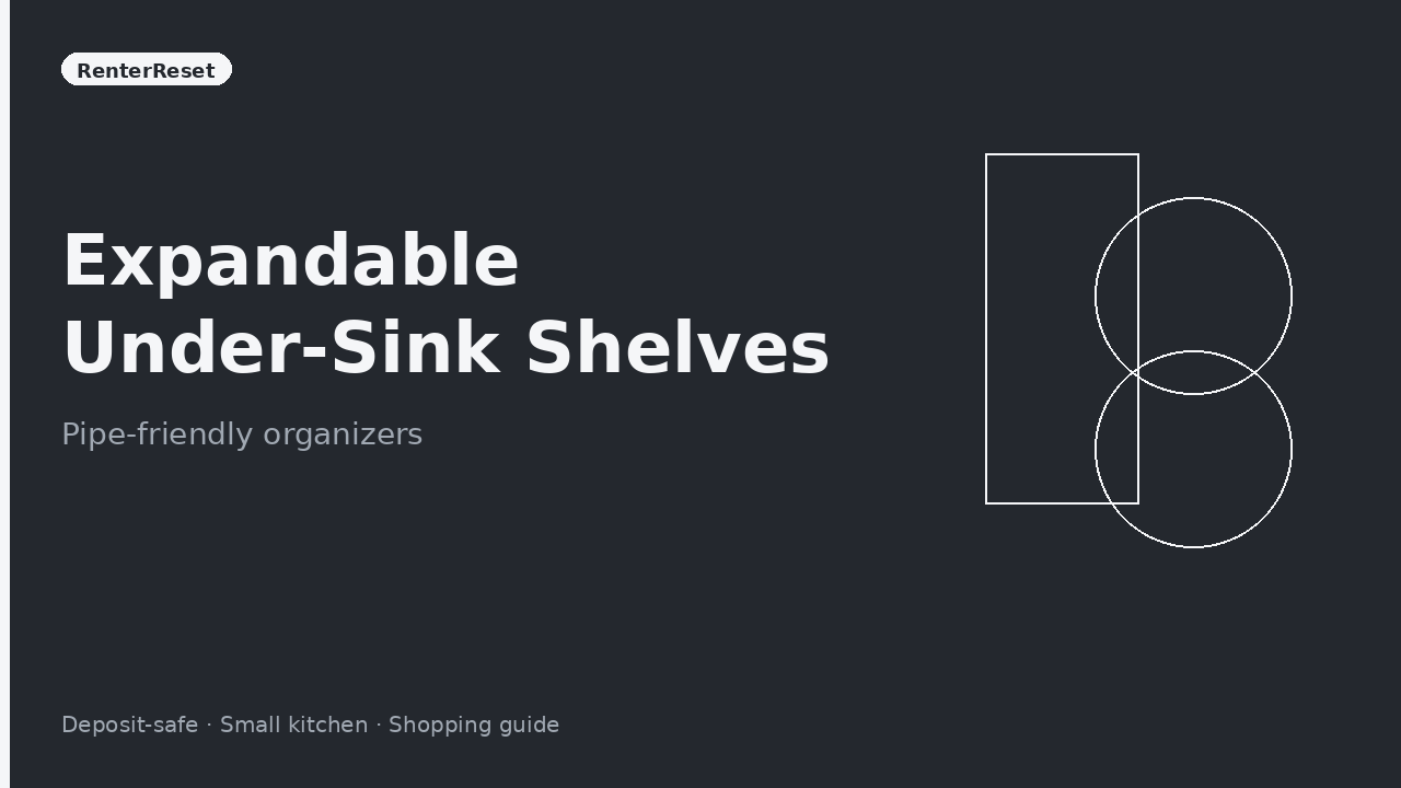Expandable under-sink shelf organizer fitted around kitchen pipes