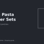 Rice and pasta canister set stacked in a small apartment pantry