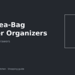 Slim tea bag organizer holding tea boxes in an apartment kitchen drawer