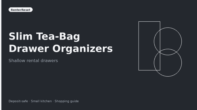 Slim tea bag organizer holding tea boxes in an apartment kitchen drawer