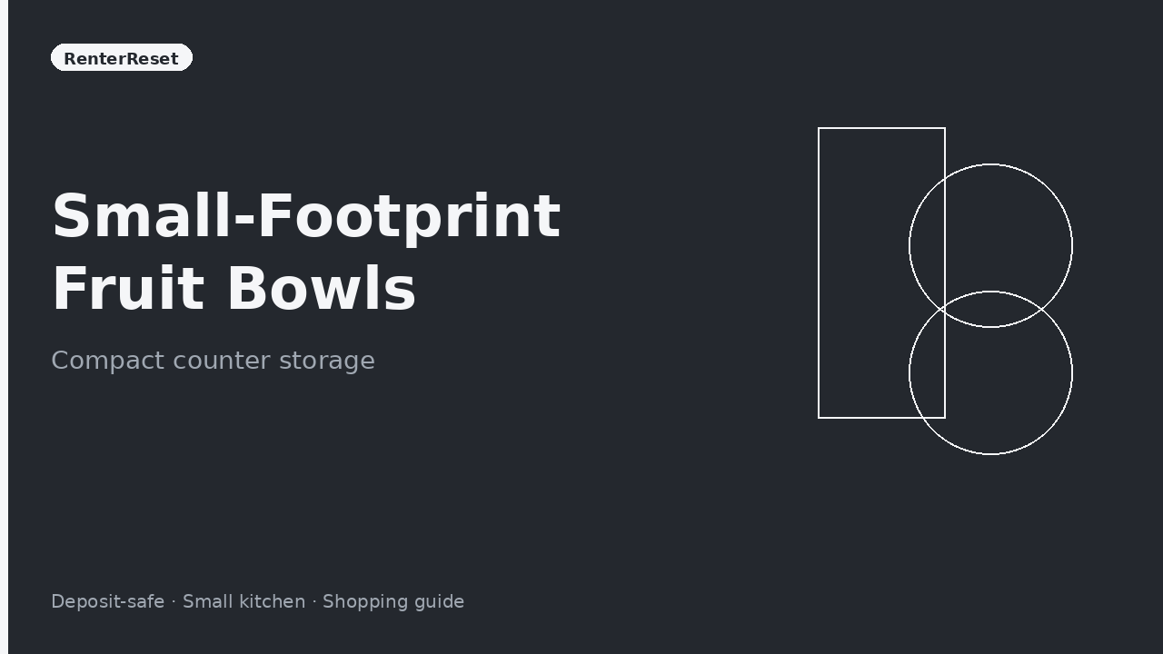 Compact fruit bowl with apples and bananas on a small rental kitchen counter