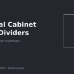 Vertical shelf divider separating cutting boards and trays in an apartment cabinet