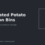 Ventilated bin holding potatoes and onions on an apartment pantry floor