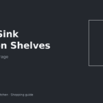 Over-sink shelf holding dish soap and plants above an apartment kitchen sink