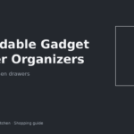 Expandable gadget drawer organizer holding peelers and tools in an apartment kitchen