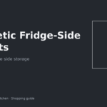 Magnetic basket holding foil and wrap on the side of an apartment fridge