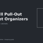 No-drill pull-out sliding organizer drawer inside an apartment kitchen base cabinet