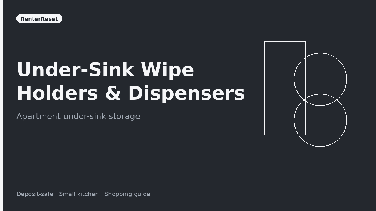 Cleaning wipe dispenser mounted inside an apartment under-sink cabinet door