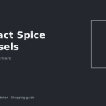 Compact rotating spice carousel on a small rental kitchen counter