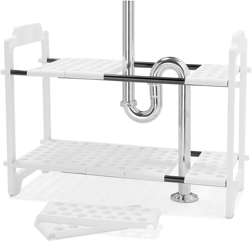 madesmart expandable undersink shelf for rental kitchens