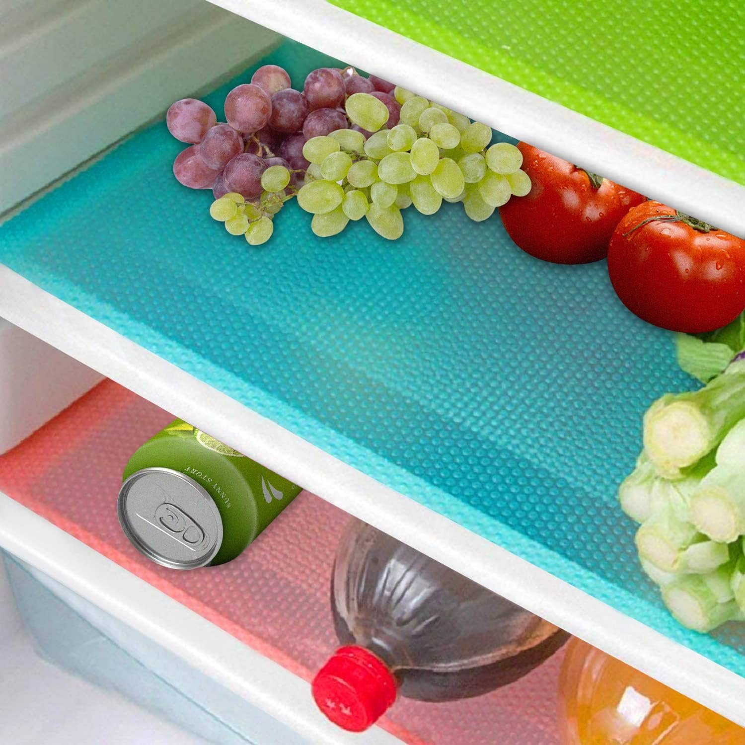 Fridge shelf liner mats for rental kitchens