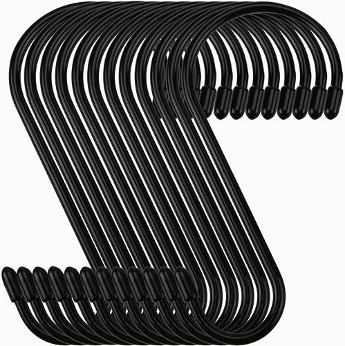 Vinyl-coated S hooks (12-pack) for rental kitchens
