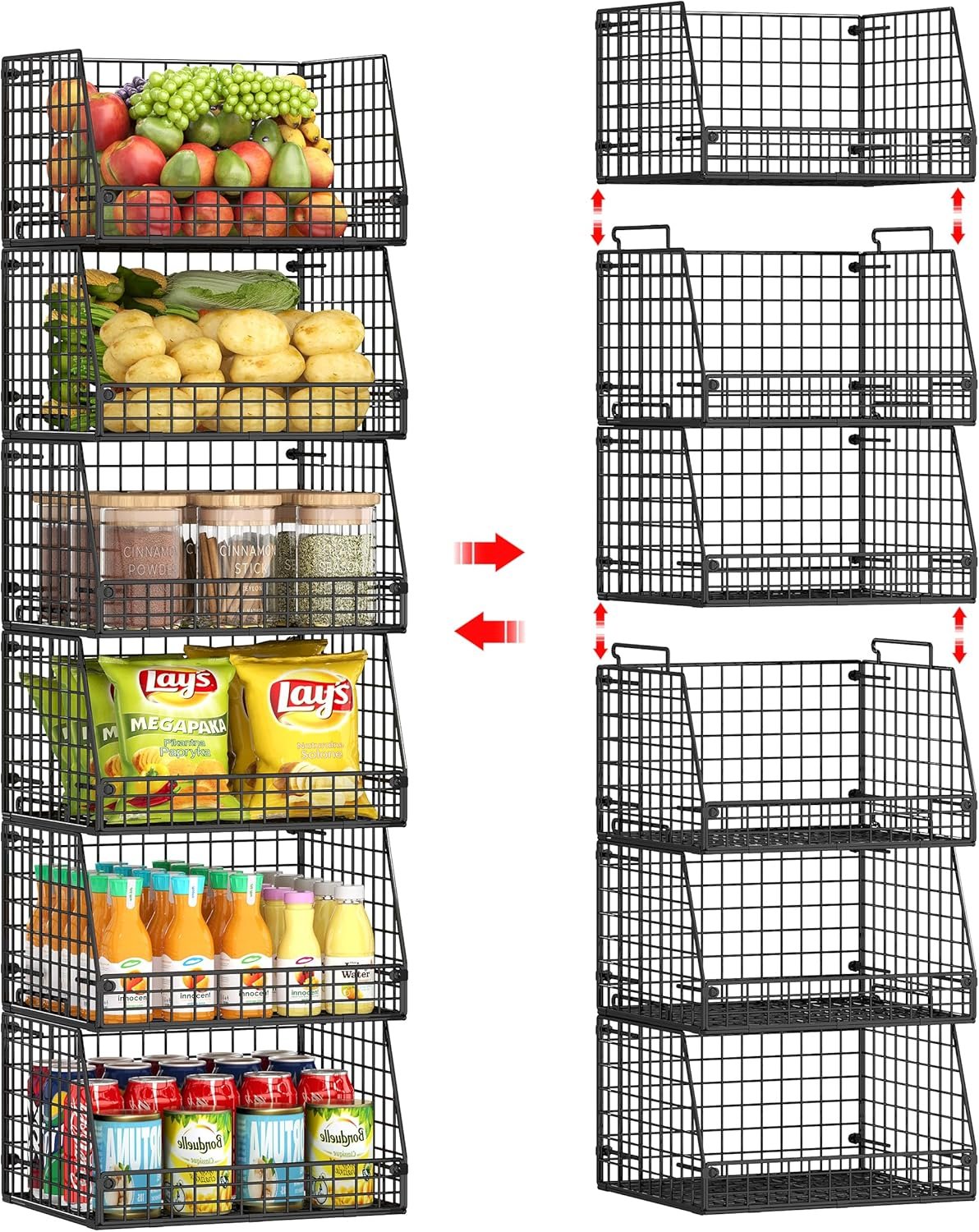 Ventilated wire pantry basket for rental kitchens